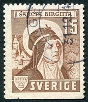 N°0290A-1941-SUEDE-CANONISATION STE BRIGITTE-15O-BRUN