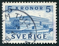 N°0289-1941-SUEDE-PALAIS ROYAL-STOCKHOLM-5K-BLEU
