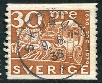 N°0240-1936-SUEDE-TRICENTENAIRE POSTE-MALLE-POSTE-30O