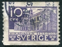 N°0230-1935-SUEDE-LA BOURSE-10O-VIOLET