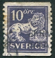 N°0195-1925-SUEDE-LION DES VASA-10O-VIOLET