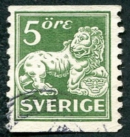 N°0123-1920-SUEDE-LION DES VASA-5O-VERT