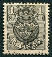 N°0055-1910-SUEDE-ARMOIRIES-1O-NOIR