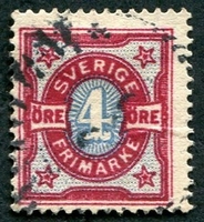 N°0054-1892-SUEDE-4O-ROUGE-CARMINE ET BLEU