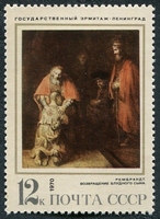 N°3683-1970-RUSSIE-TABLEAU-RETOUR ENFANT PRODIGE-12K