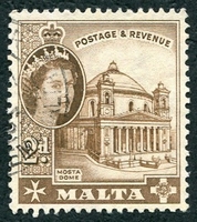 N°0243-1956-MALTE-CATHEDRALE DE MOSTA-2P-BISTRE