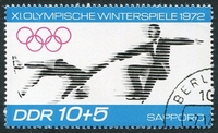 N°1414-1971-DDR-SPORT-JO SAPPORO-PATINAGE ARTISTIQUE-10+5P