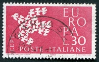 N°0858-1961-ITALIE-EUROPA-30L-ROUGE