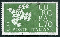 N°0859-1961-ITALIE-EUROPA-70L-VERT