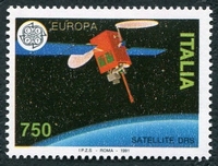 N°1912-1991-ITALIE-EUROPA-ESPACE-SATELITTE DRS-750L