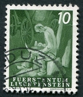 N°0252-1951-LIECHSTENTEIN-AIGUISAGE DE LA FAUX-10R