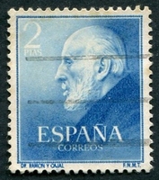 N°0832-1952-ESPAGNE-DOCTEUR S.R.Y CAJAL-2P-BLEU