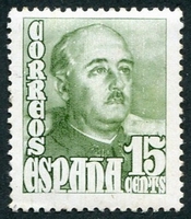 N°0765-1948-ESPAGNE-GENERAL FRANCO-15C-VERT