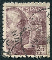 N°0681-1940-ESPAGNE-GENERAL FRANCO-25C-LIE DE VIN