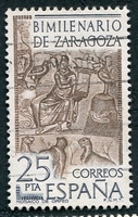 N°1967-1976-ESPAGNE-MOSAIQUE D'ORFEO-SARAGOSSE-25P