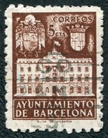 N°050-1941-BARCELONE-HOTEL DE VILLE-5C-BRUN ROUGE