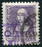 N°0661-1938-ESPAGNE-ISABELLE-40C-VIOLET NOIR