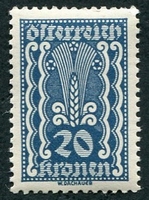N°0263-1922-AUTRICHE-SYMBOLE AGRICULTURE-20K-BLEU GRIS