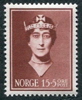 N°0196-1939-NORVEGE-REINE MAUD-15+5O-BRUN ROUGE