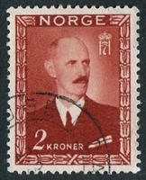 N°0287-1946-NORVEGE-HAAKON VII-2K-BRUN CARMIN