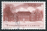 N°0990-1989-NORVEGE-MANOIR DE LARVIK-3K-BRUN ROUGE