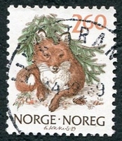 N°0968-1989-NORVEGE-ANIMAL-RENARD ROUX-2K60