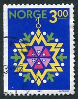 N°0992-1989-NORVEGE-ETOILE DE NOEL-3K