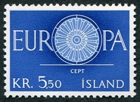 N°0302-1960-ISLANDE-EUROPA-5K50-BLEU