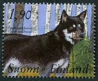 N°1044-1989-FINLANDE-CHIENS-BERGER DE LAPONIE-1M90