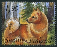 N°1045-1989-FINLANDE-CHIENS-SPITZ FINLANDAIS-1M90