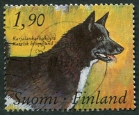 N°1046-1989-FINLANDE-CHIEN D'OURS DE CARELIE-1M90