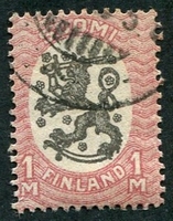 N°0077-1918-FINLANDE-EMISSION D'HELSINKI-1M-CARMIN NOIR