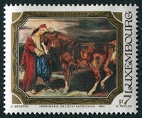 N°1051-1984-LUXEMBOURG-TABLEAU-JEUNE TURC ET CHEVAL-7F