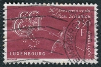 N°0578-1960-LUXEMBOURG-10E ANNIV PLAN SHUMAN-2F50