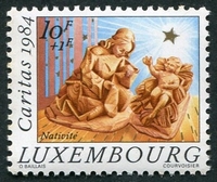 N°1064-1984-LUXEMBOURG-NATIVITE-CRECHE-10F+1F