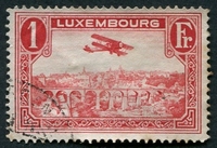 N°03-1931-LUXEMBOURG-AVION SURVOLANT VILLE HAUTE-1F-ROUGE