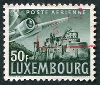 N°15-1946-LUXEMBOURG-CHATEAU DE VIANDEN ET AVION-50F