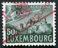 N°15-1946-LUXEMBOURG-CHATEAU DE VIANDEN ET AVION-50F