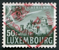 N°15-1946-LUXEMBOURG-CHATEAU DE VIANDEN ET AVION-50F