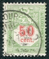N°15-1922-LUXEMBOURG-50C-VERT ET ROUGE