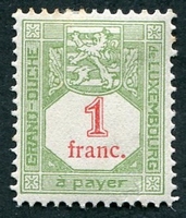 N°16-1922-LUXEMBOURG-1F-VERT ET ROUGE