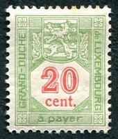 N°12-1922-LUXEMBOURG-20C-VERT ET ROUGE