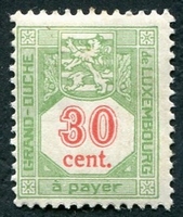 N°14-1922-LUXEMBOURG-30C-VERT ET ROUGE