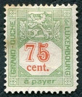 N°20-1928-LUXEMBOURG-75C-VERT ET ROUGE