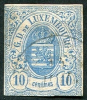 N°0006-1859-LUXEMBOURG-10C-BLEU CLAIR