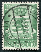 N°0312-1939-LUXEMBOURG-ARMOIRIES DU GRAND DUCHE-35C-VERT