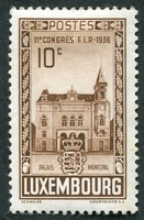 N°0282-1936-LUXEMBOURG-11E CONGRES DE PHILATELIE-10C-SEPIA