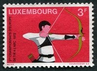 N°0798-1972-LUXEMBOURG-SPORT-3E CHAMP EUROPE DE TIR A L'ARC-