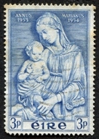 N°0122-1954-IRLANDE-VIERGE ET L ENFANT-FLORENCE-3P