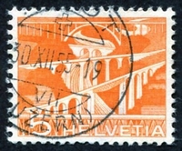 N°0482-1949-SUISSE-PONTS SUR LA SITTER-5C-ORANGE